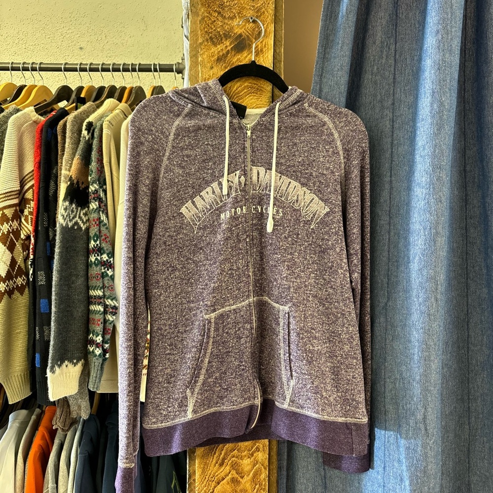 Harley Davidson purple light zip up jacket